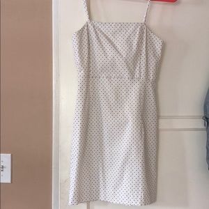White with black polka dots size small dress